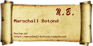 Marschall Botond névjegykártya